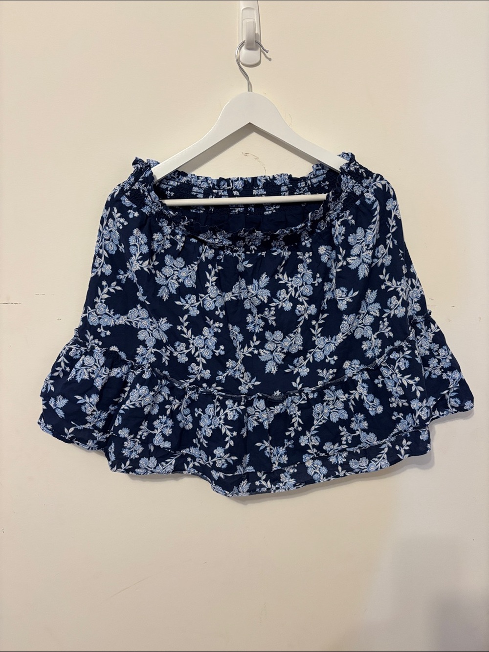 J. Crew Factory Navy Blue Floral Mini Skirt